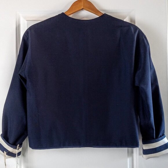 Michael Kors Navy Stripe Reversible Silk Jacket NWT - Picture 5 of 8